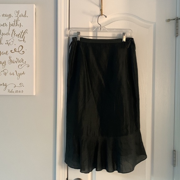 Banana Republic High Low Skirt ruffle romantic bohemian silk midi classic size 0 - Picture 5 of 11